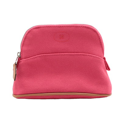 エルメス ボリードポーチミニミニ キャンバス ポーチ ピンク シルバー