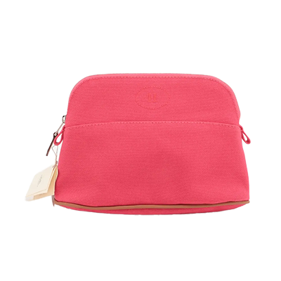 エルメス ボリードポーチPM キャンバス ポーチ ピンク シルバー