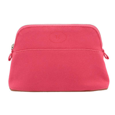 エルメス ボリードポーチミニ キャンバス ポーチ ピンク シルバー