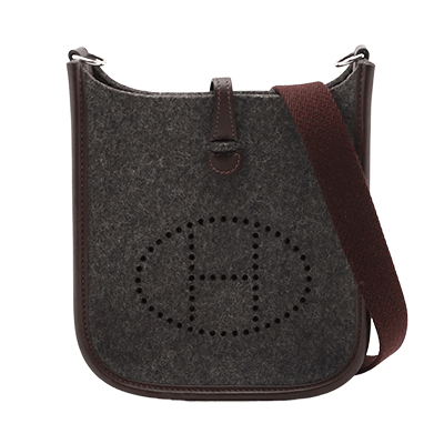 エルメス エブリンTPM フェルト×レザー グレー×ブラウン シルバー