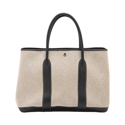 エルメス ガーデンパーティ36 PM ブッフル×トワルアッシュ ブラック シルバー
