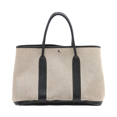 エルメス ガーデンパーティ36 PM ブッフル×トワルアッシュ ベージュ シルバー