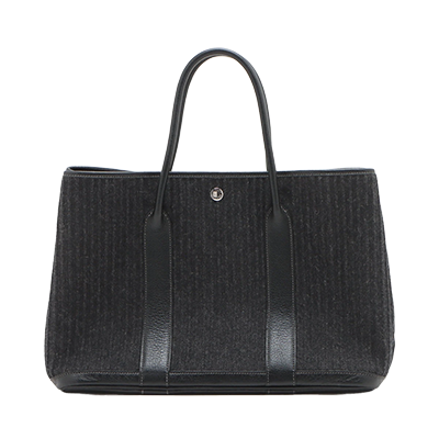エルメス ガーデンパーティ36 PM フェルト×レザー グレー×ブラック シルバー