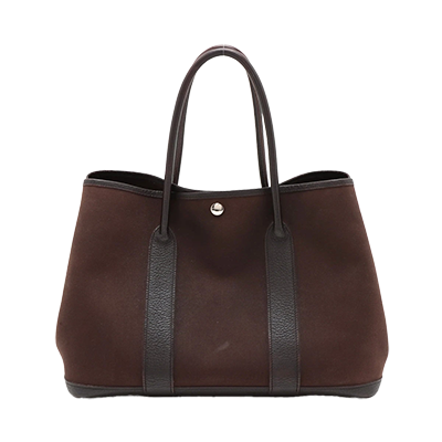 エルメス ガーデンパーティ36 PM トワルオフィシエ×ネゴンダ ブラウン シルバー