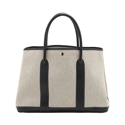 エルメス ガーデンパーティ36 PM ブッフル×トワルアッシュ ブラック シルバー