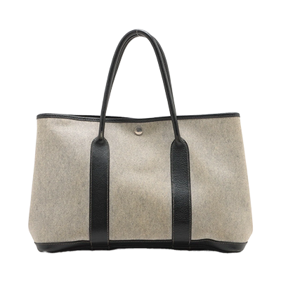 エルメス ガーデンパーティ36 PM ブッフル×トワルアッシュ ブラック シルバー