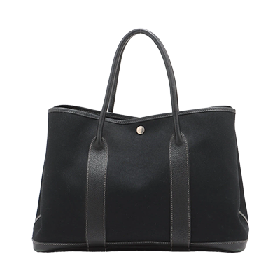 エルメス ガーデンパーティ36 PM トワルオフィシエ×ネゴンダ ブラック シルバー