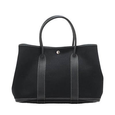 エルメス ガーデンパーティ36 PM トワルオフィシエ×ネゴンダ ブラック シルバー