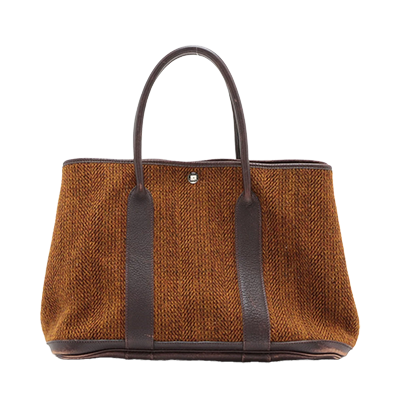 エルメス ガーデンパーティ36 PM ロカバールウール×ネゴンダ ブラウン シルバー