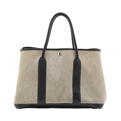 エルメス ガーデンパーティ36 PM ブッフル×トワルアッシュ ベージュ シルバー
