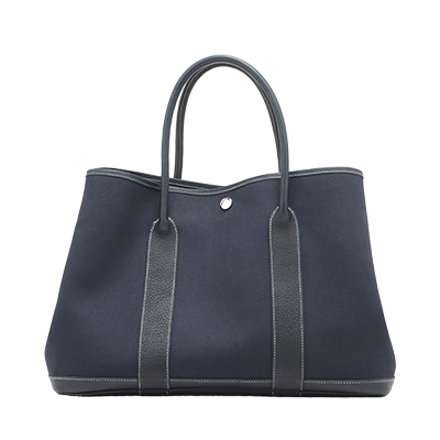 エルメス ガーデンパーティ36 PM トワルオフィシエ×ネゴンダ ネイビー シルバー