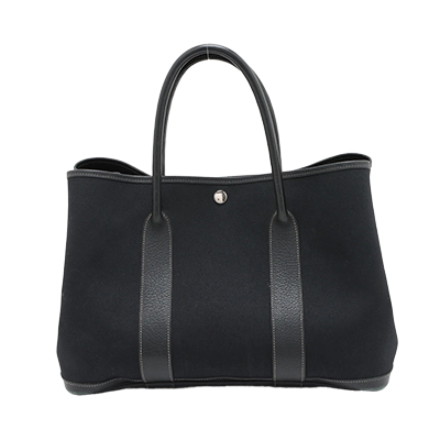 エルメス ガーデンパーティ36 PM トワルオフィシエ×ネゴンダ ブラック シルバー