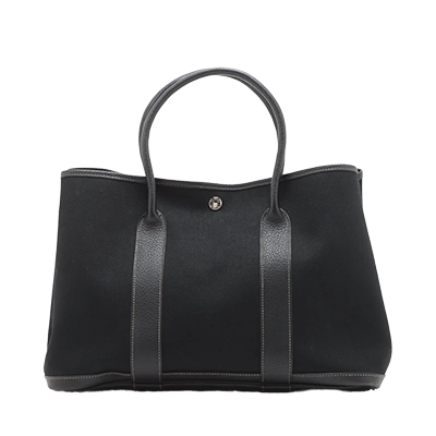 エルメス ガーデンパーティ36 PM トワルオフィシエ×ネゴンダ ブラック シルバー