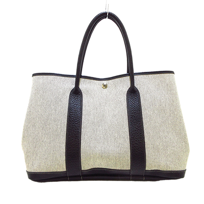エルメス ガーデンパーティPM アイボリー×黒 トワルアッシュ×ブッフル