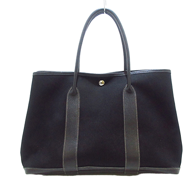 エルメス ガーデンパーティPM 黒 トワルオフィシエ×レザー