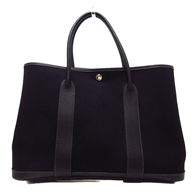 エルメス ガーデンパーティPM 黒 トワルアッシュ×レザー