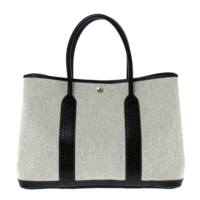 エルメス ガーデンパーティPM ライトグレー×黒 トワルアッシュ×ブッフル