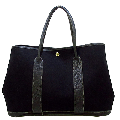 エルメス ガーデンパーティPM 黒 トワルオフィシエ×レザー