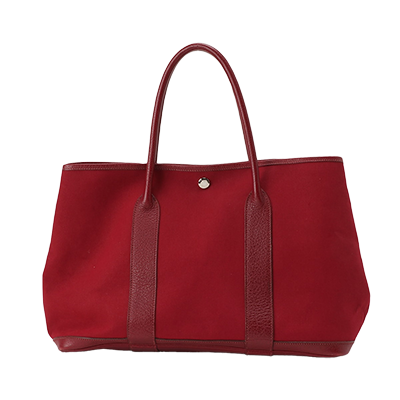 エルメス ガーデンパーティPM ルージュインペリアル トワルオフィシエ×レザー