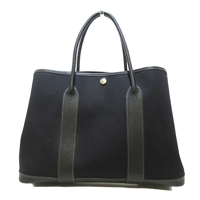 エルメス ガーデンパーティPM 黒 トワルオフィシエ×レザー