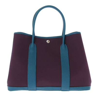 エルメス ガーデンパーティPM パープル×ブルー トワルオフィシエ×レザー