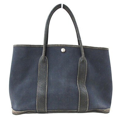 エルメス ガーデンパーティPM ダークネイビー トワルオフィシエ×レザー