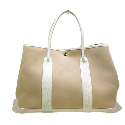 エルメス ガーデンパーティPM ベージュ×アイボリー トワルオフィシエ×レザー