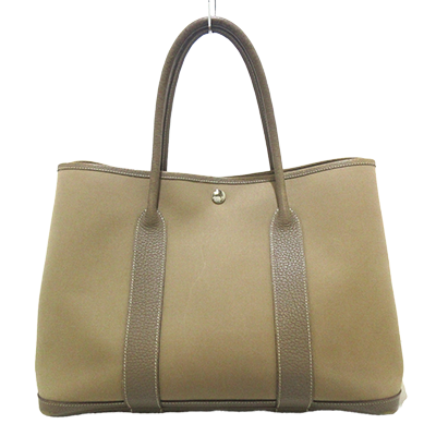エルメス ガーデンパーティPM ベージュ×グレーベージュ トワルオフィシエ×レザー