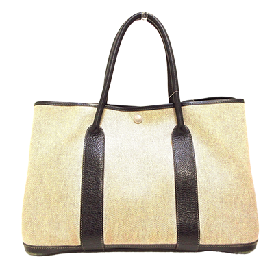 エルメス ガーデンパーティPM ベージュ×ネイビー トワルアッシュ×レザー