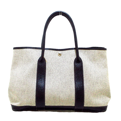 エルメス ガーデンパーティPM アイボリー×黒 トワルアッシュ×レザー
