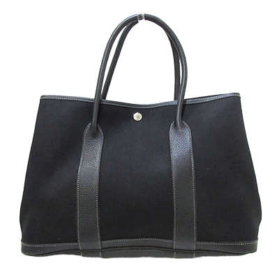 エルメス ガーデンパーティPM 黒 トワルオフィシエ×レザー