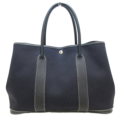 エルメス ガーデンパーティPM ダークネイビー トワルオフィシエ×レザー