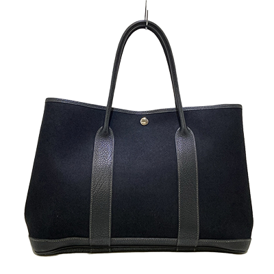 エルメス ガーデンパーティPM 黒 トワルオフィシエ×レザー