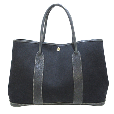 エルメス ガーデンパーティPM 黒 トワルオフィシエ×レザー
