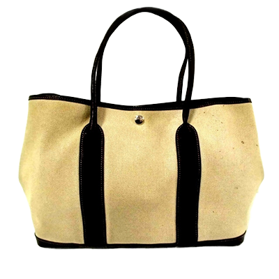 エルメス ガーデンパーティPM アイボリー×ベージュ×ダークブラウン トワルアッシュ×レザー