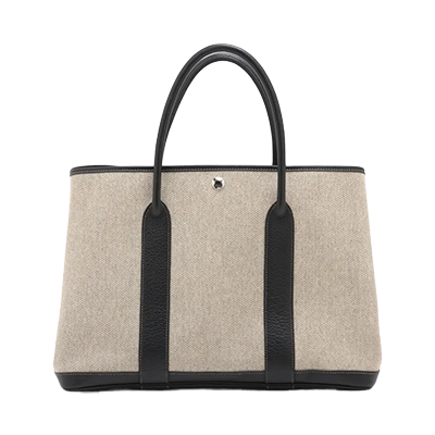 エルメス ガーデンパーティ36 PM ブッフル×トワルアッシュ ブラック シルバー