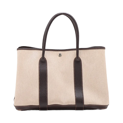 エルメス ガーデンパーティ36 PM ブッフル×トワルアッシュ ブラウン シルバー