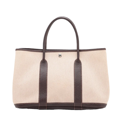 エルメス ガーデンパーティ36 PM ブッフルxトワルアッシュ ブラウン シルバー