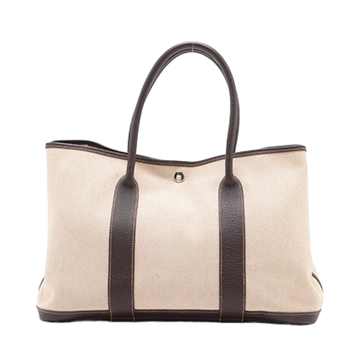 エルメス ガーデンパーティ36 PM ブッフル×トワルアッシュ ブラウン シルバー