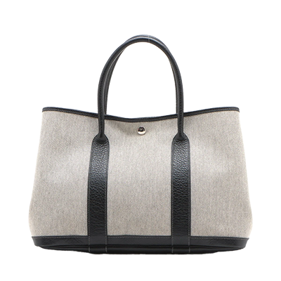 エルメス ガーデンパーティ36 PM ブッフル×トワルアッシュ ブラウン シルバー