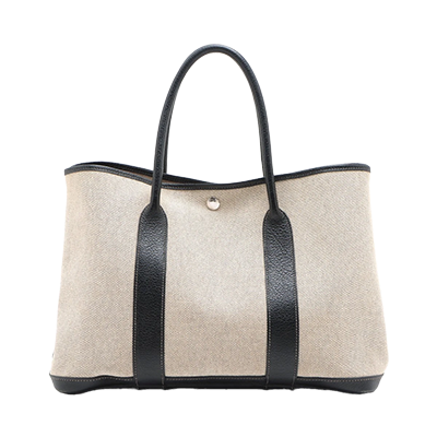 エルメス ガーデンパーティ36 PM ブッフル×トワルアッシュ ブラウン シルバー