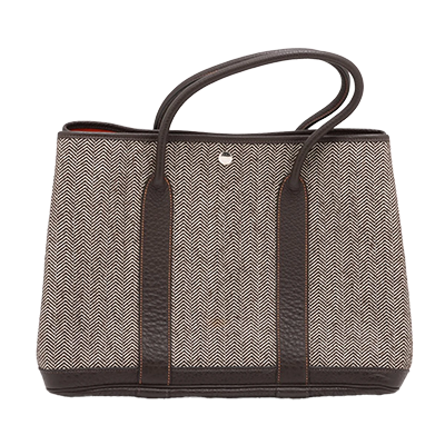 エルメス ガーデンパーティ36 PM ブッフル×トワルアッシュ ベージュ シルバー