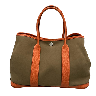 エルメス ガーデンパーティTPM カーキ×オレンジ トワルオフィシエ×ブッフル
