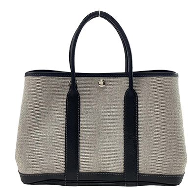エルメス ガーデンパーティTPM アイボリー×黒 トワルアッシュ×レザー