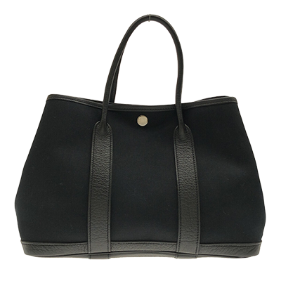 エルメス ガーデンパーティTPM 黒 トワルオフィシエ×ブッフルスキッパー 型番：061149CK-AG
