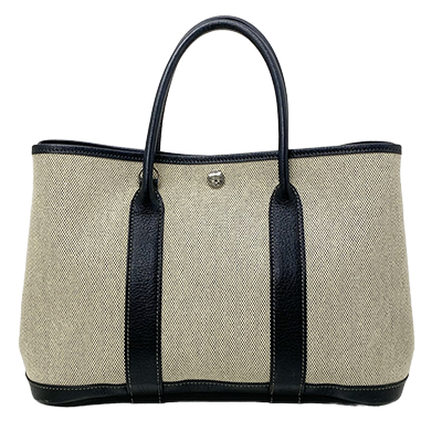 エルメス ガーデンパーティTPM アイボリー×黒 トワルアッシュ×レザー