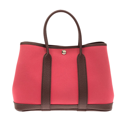 エルメス ガーデンパーティTPM レッド×ダークブラウン トワルオフィシエ×レザー