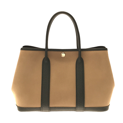 エルメス ガーデンパーティTPM グレーベージュ×黒 トワルオフィシエ×レザー