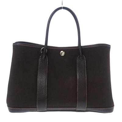 エルメス ガーデンパーティTPM ダークブラウン トワルオフィシエ×レザー