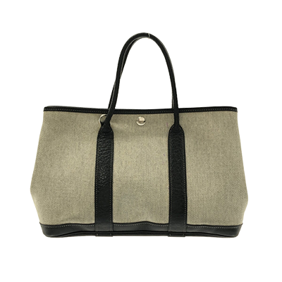 エルメス ガーデンパーティTPM アイボリー×黒 トワルアッシュ×レザー